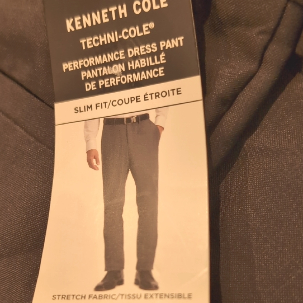36"X30 Kenneth Cole Gray Performance Dress Pants